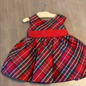 Red tartan taffeta dress